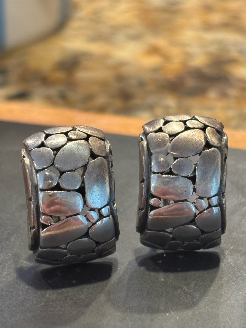 Textured Pebble Sterling earrings